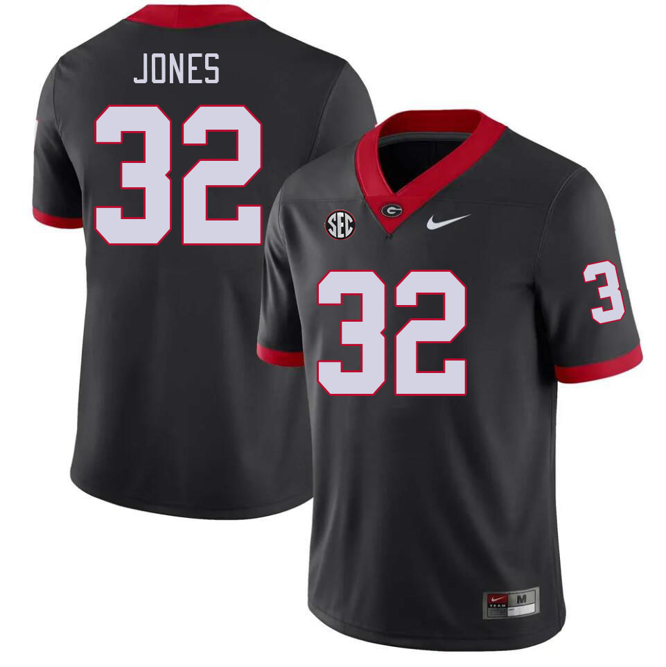 Georgia Bulldogs Men's Cash Jones #32 Black Stitched College UGA Football Jersey 23FO012JB